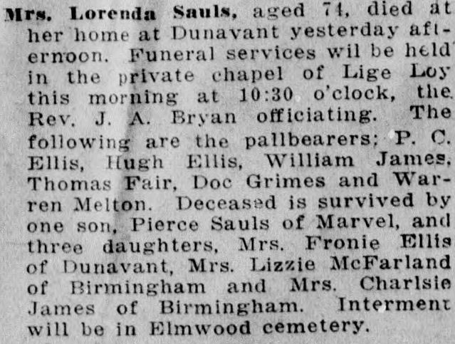 Lorenda Sauls obituary
